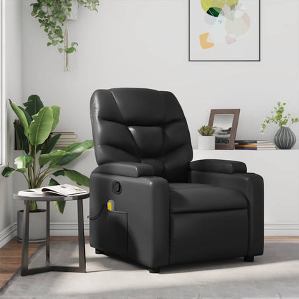 Massagefåtölj svart konstläder