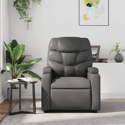 Massagefåtölj grå konstläder