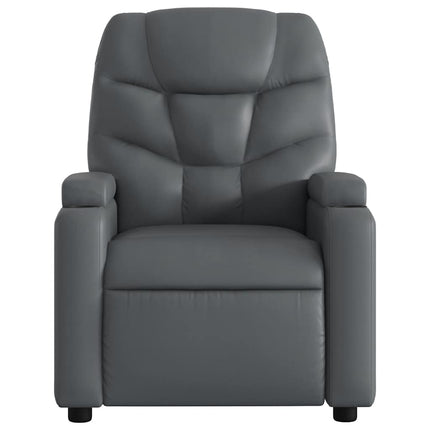 Massagefåtölj grå konstläder
