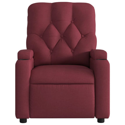 Reclinerfåtölj vinröd tyg