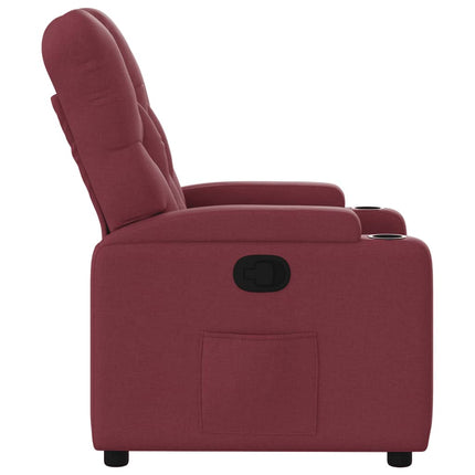 Reclinerfåtölj vinröd tyg