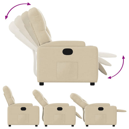 Reclinerfåtölj gräddvit tyg
