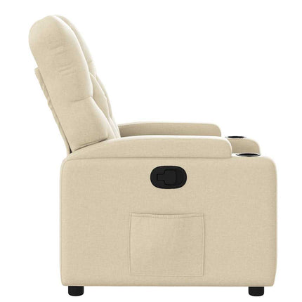 Reclinerfåtölj gräddvit tyg