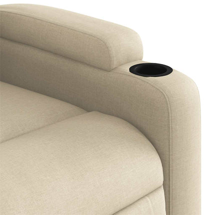 Reclinerfåtölj gräddvit tyg