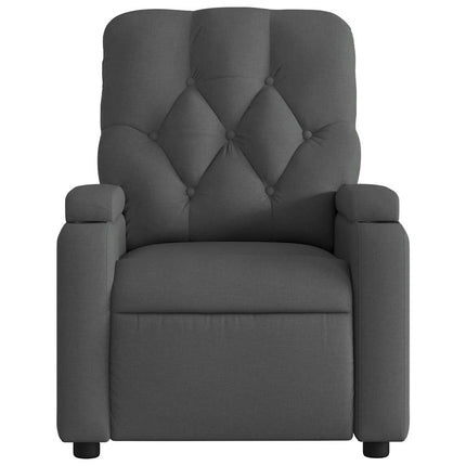 Massagefåtölj mörkgrå tyg