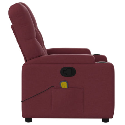 Massagefåtölj vinröd tyg