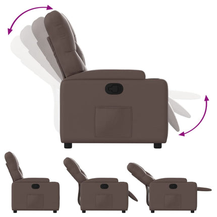 Reclinerfåtölj brun konstläder