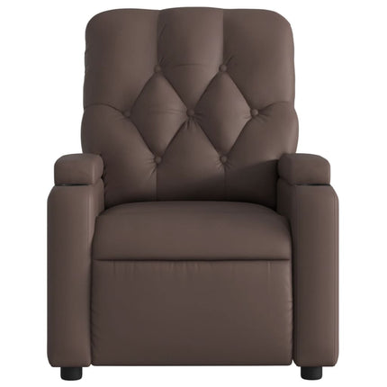 Reclinerfåtölj brun konstläder