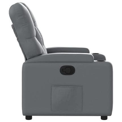 Reclinerfåtölj grå konstläder