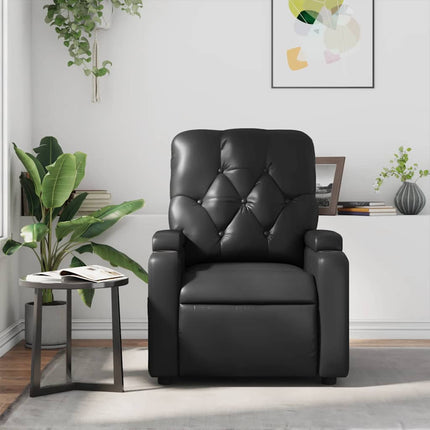 Massagefåtölj svart konstläder