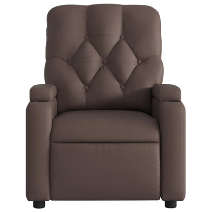 Massagefåtölj brun konstläder
