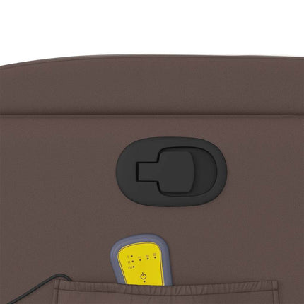 Massagefåtölj brun konstläder