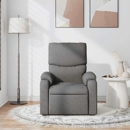 Massagefåtölj mörkgrå tyg