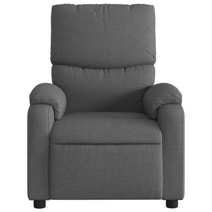 Massagefåtölj mörkgrå tyg