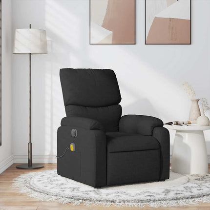 Massagefåtölj svart tyg