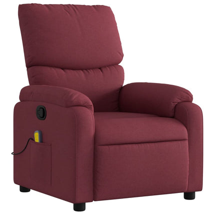 Massagefåtölj vinröd tyg