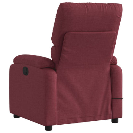 Massagefåtölj vinröd tyg
