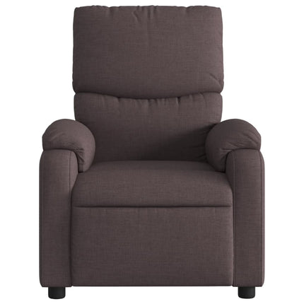 Massagefåtölj mörkbrun tyg