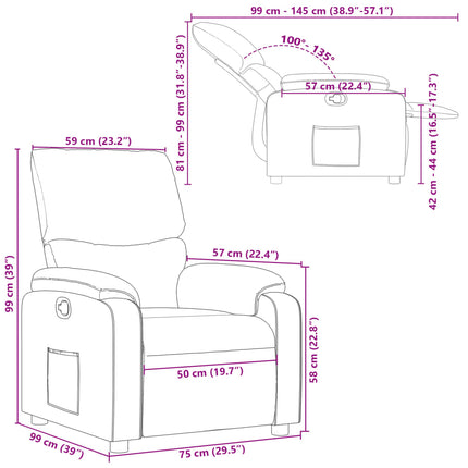 Reclinerfåtölj svart konstläder