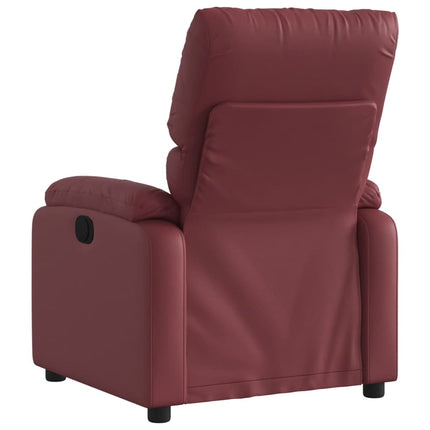 Reclinerfåtölj vinröd konstläder