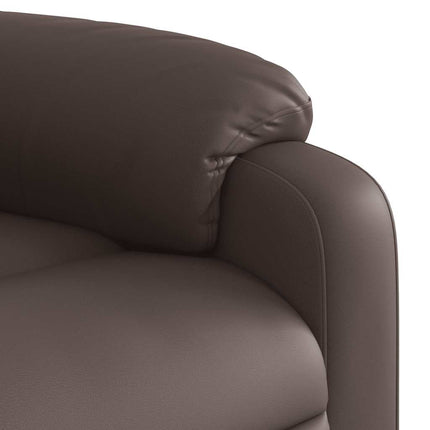 Massagefåtölj brun konstläder