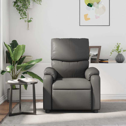 Massagefåtölj grå konstläder