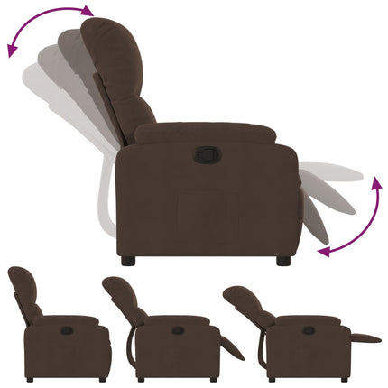 Reclinerfåtölj brun mikrofibertyg