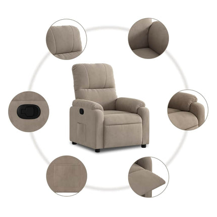 Reclinerfåtölj taupe mikrofibertyg