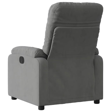 Reclinerfåtölj mörkgrå mikrofibertyg