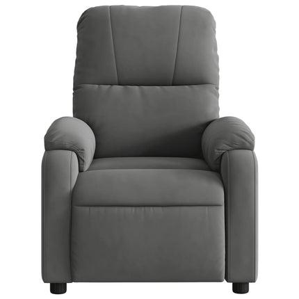Reclinerfåtölj mörkgrå mikrofibertyg