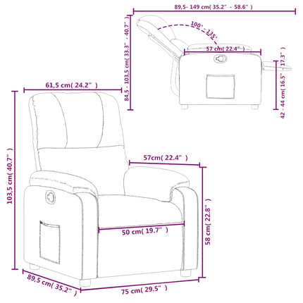 Reclinerfåtölj beige mikrofibertyg