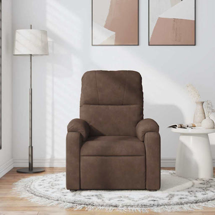 Massagefåtölj brun mikrofibertyg