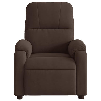 Massagefåtölj brun mikrofibertyg