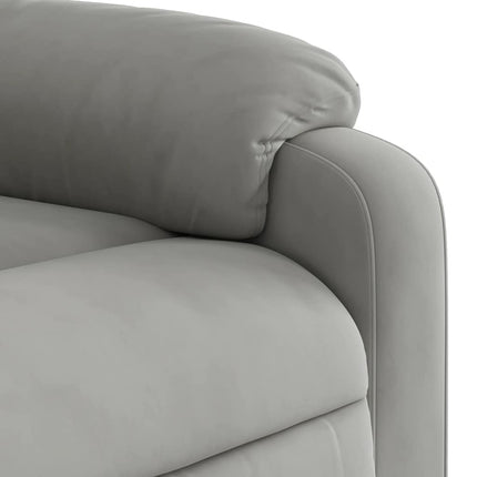 Massagefåtölj ljusgrå mikrofibertyg