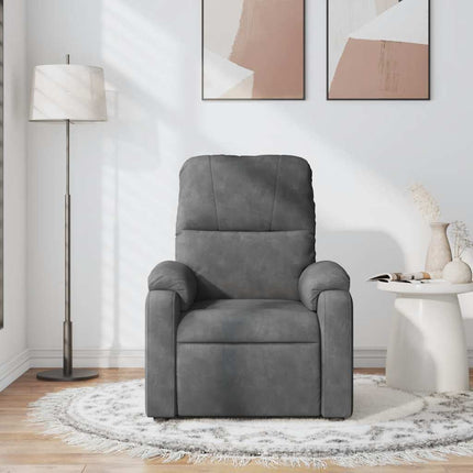Massagefåtölj mörkgrå mikrofibertyg