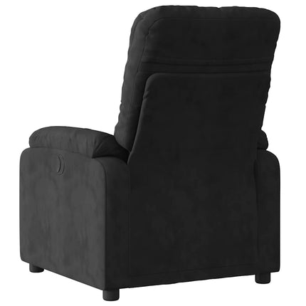 Massagefåtölj svart mikrofibertyg