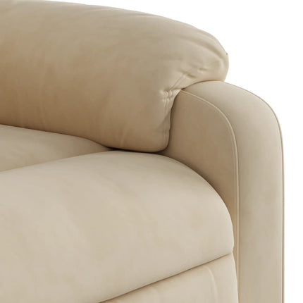 Massagefåtölj gräddvit mikrofibertyg