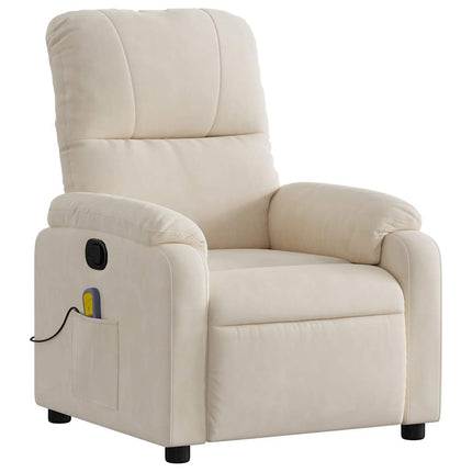 Massagefåtölj beige mikrofibertyg