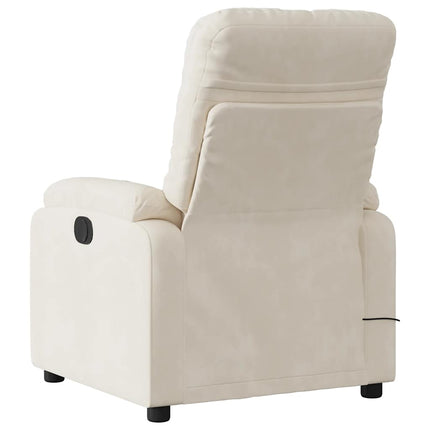 Massagefåtölj beige mikrofibertyg