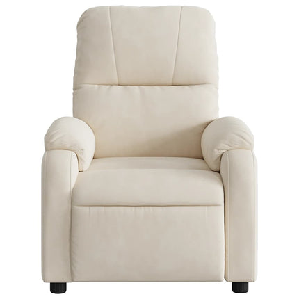 Massagefåtölj beige mikrofibertyg