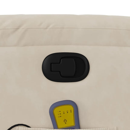 Massagefåtölj beige mikrofibertyg