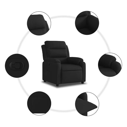 Reclinerfåtölj svart tyg