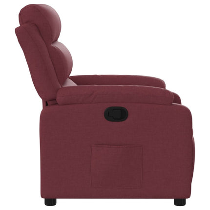 Reclinerfåtölj vinröd tyg