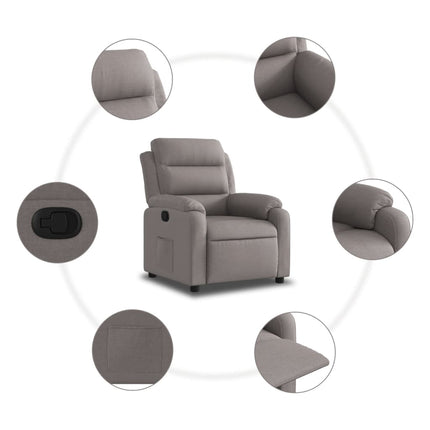 Reclinerfåtölj taupe tyg