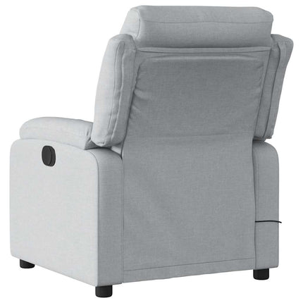 Massagefåtölj ljusgrå tyg