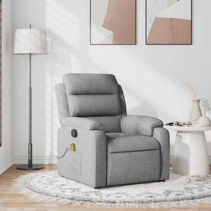 Massagefåtölj ljusgrå tyg