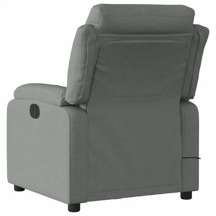 Massagefåtölj mörkgrå tyg