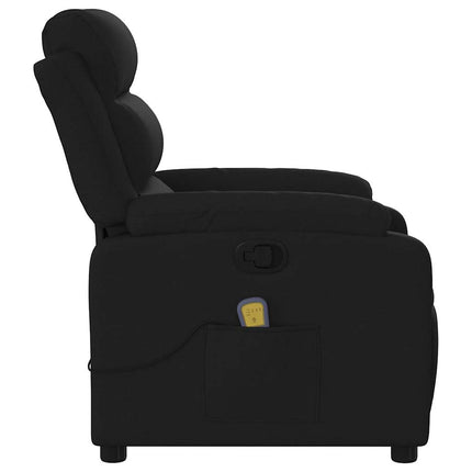 Massagefåtölj svart tyg
