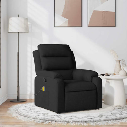 Massagefåtölj svart tyg