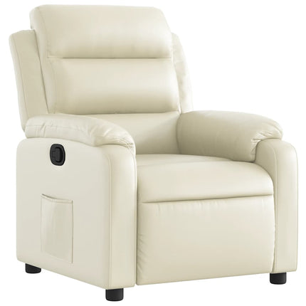 Reclinerfåtölj gräddvit konstläder